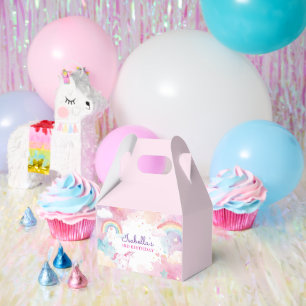 Cute Whimsical Magical Unicorn Birthday Party Favour Box