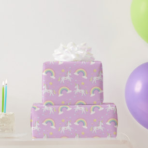 Cute Whimsical Magical Unicorn Rainbow Wrapping Paper