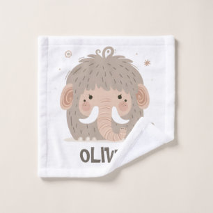 Cute Whimsical Mammoth Personalised Wash Cloth