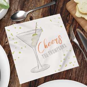 Cute Whimsical Martini Cocktail Simple Party Napkin