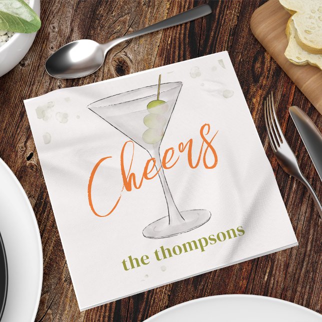 Cute Whimsical Martini Cocktail Simple Party Napkin (Creator Uploaded)