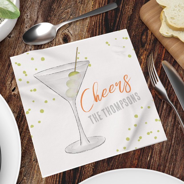 Cute Whimsical Martini Cocktail Simple Party Napkin (Creator Uploaded)