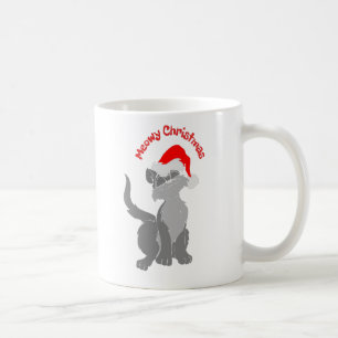 Cute Whimsical Meowy Christmas Cat Coffee Mug