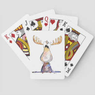 Cute Whimsical Moose Playing Cards