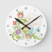 Cute Whimsical Owl n Butterfly Scroll Floral Art