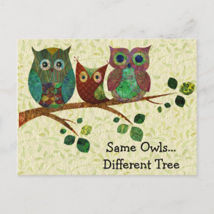 Cute Whimsical Owls Change of Address Announcement Postcard