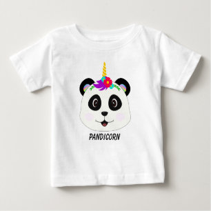 Cute Whimsical Panda Unicorn Pandicorn Baby T-Shirt