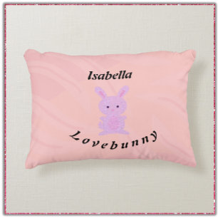 Cute Whimsical Pink Bunny  Decorative Cushion