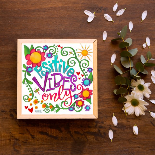 Cute Whimsical Positive Vibes Only Inspirivity Poster (Creator Uploaded)