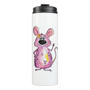 Cute Whimsical Purple Mouse Thermal Tumbler