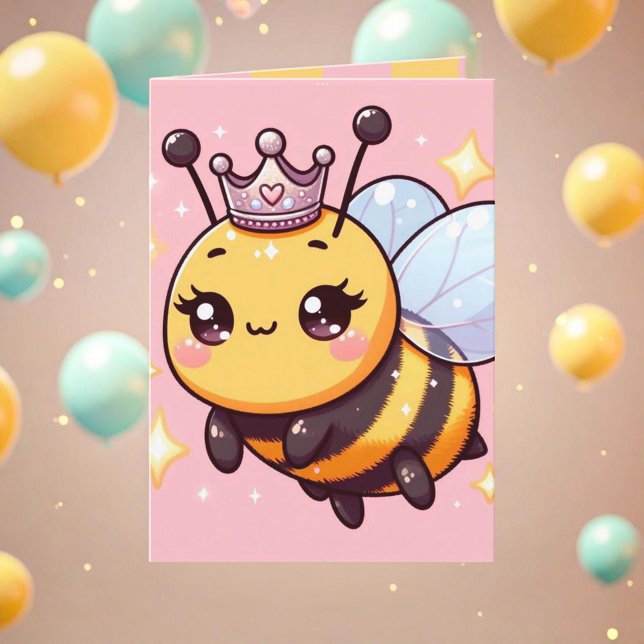 Cute Whimsical Queen Bee Baby Shower Announcement  (Creator Uploaded)