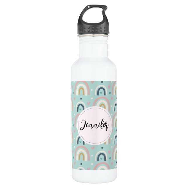 Cute Whimsical Rainbow Pattern 710 Ml Water Bottle (Front)