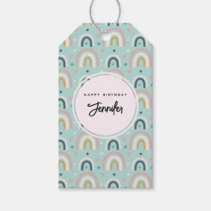 Cute Whimsical Rainbow Pattern Birthday Gift Tags
