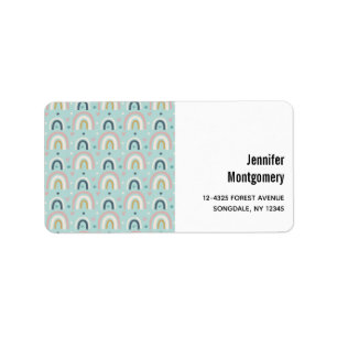 Cute Whimsical Rainbow Pattern Label