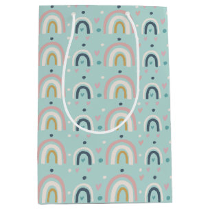 Cute Whimsical Rainbow Pattern Medium Gift Bag