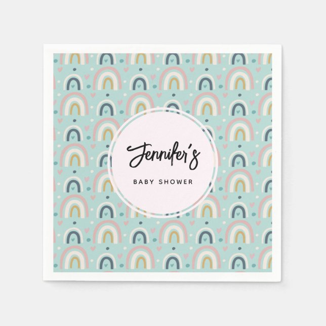 Cute Whimsical Rainbow Pattern Napkin (Front)