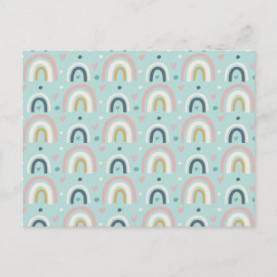 Cute Whimsical Rainbow Pattern Postcard