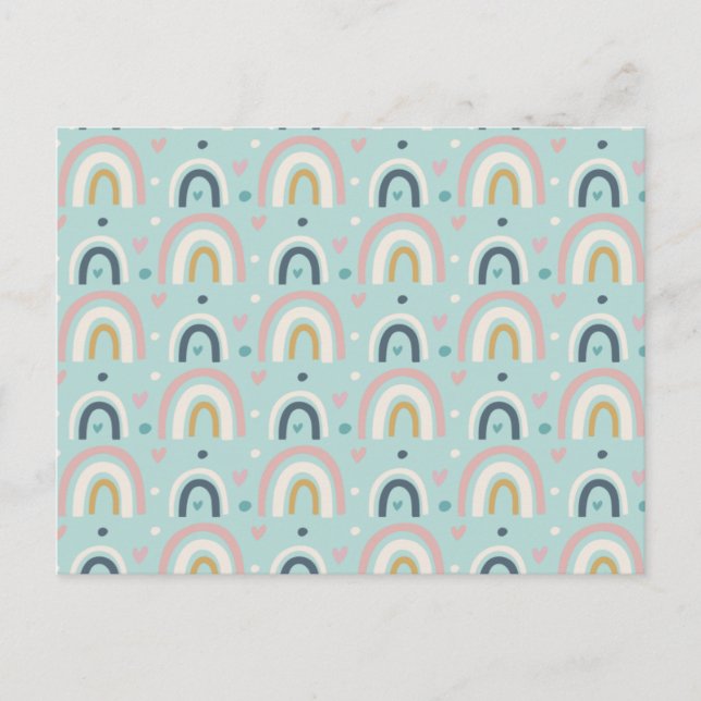 Cute Whimsical Rainbow Pattern Postcard (Front)