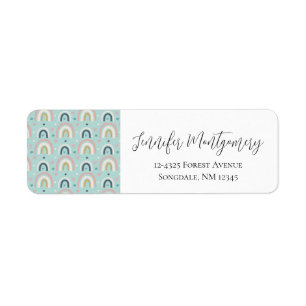  Cute Whimsical Rainbow Pattern Return Address Label