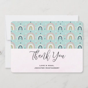 Cute Whimsical Rainbow Pattern Thank You