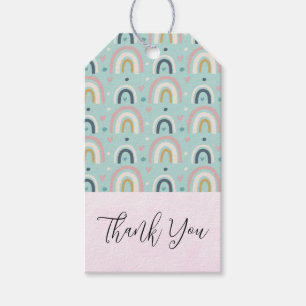 Cute Whimsical Rainbow Pattern Thank You Gift Tags