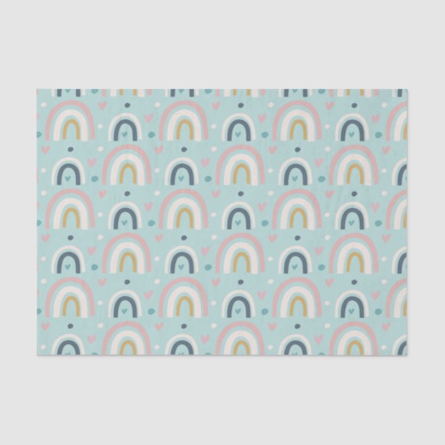Cute Whimsical Rainbow Pattern Tissue Paper (Front)
