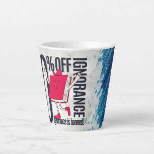Cute Whimsical Reading Book Character Latte Mug