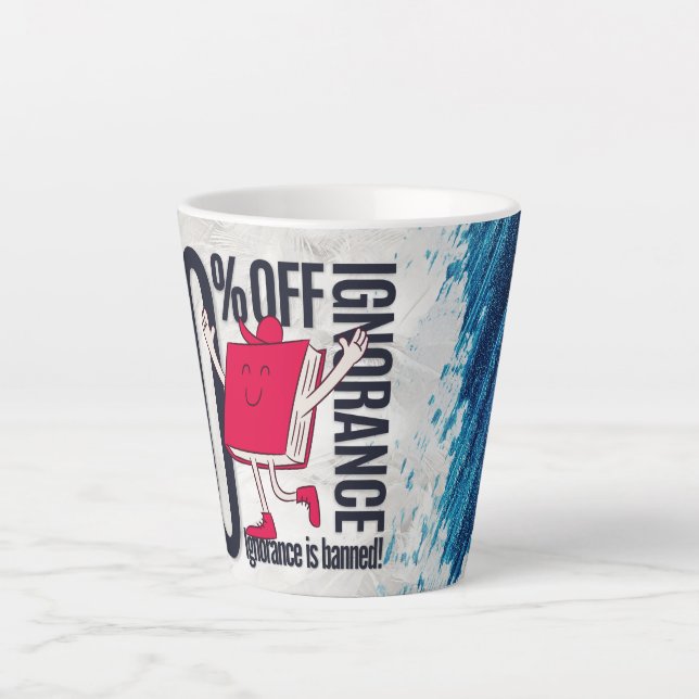 Cute Whimsical Reading Book Character  Latte Mug (Front)