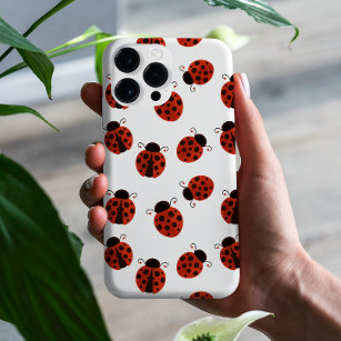 Cute Whimsical Red Ladybug Polka Dot Pattern iPhone 12 Mini Case