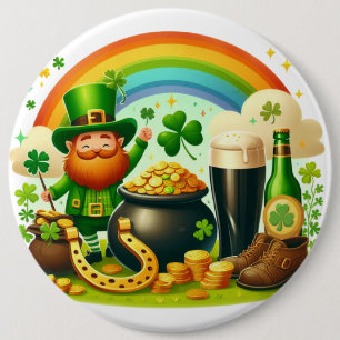 Cute, whimsical Saint Patrick's Day 6 Cm Round Badge
