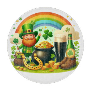 Cute, whimsical Saint Patrick's Day Cutting Board