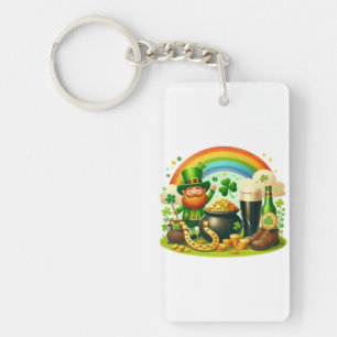 Cute, whimsical Saint Patrick's Day Key Ring