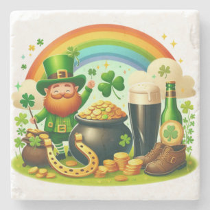 Cute, whimsical Saint Patrick's Day Stone Coaster