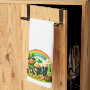 Cute, whimsical Saint Patrick's Day Tea Towel