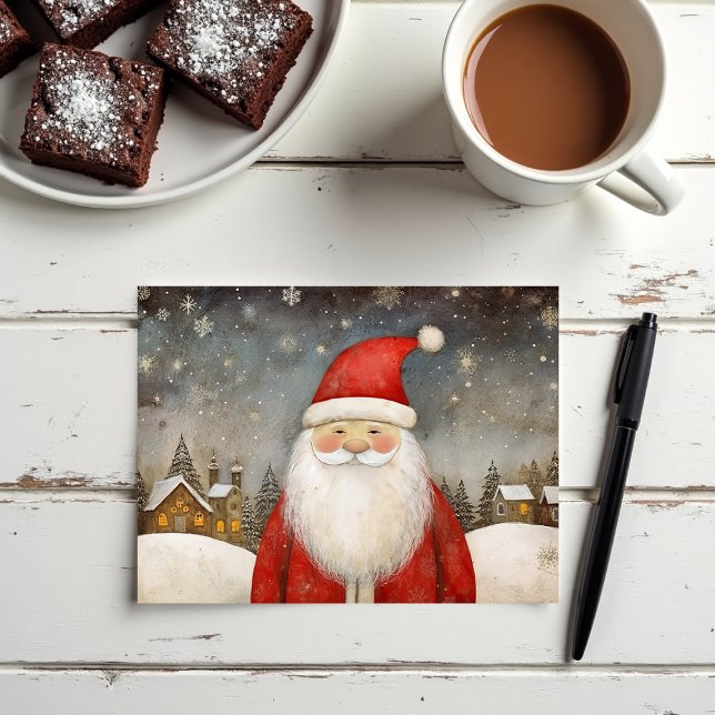 Cute Whimsical Santa Claus  Holiday Card (Creator Uploaded)