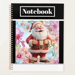 Cute Whimsical Santa Claus with Floral Planner