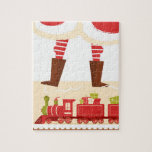 Cute Whimsical Santa Train Funny Blank Christmas Jigsaw Puzzle<br><div class="desc">Cute Whimsical Santa Train Funny Blank Christmas Puzzle</div>