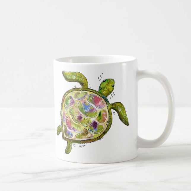 Cute Whimsical Sea Turtle Coffee Mug (Right)