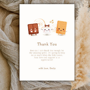 Cute Whimsical S'more Fun Baby Shower  Thank You Card