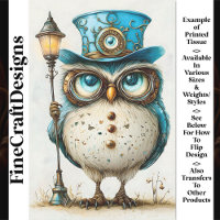 Cute Whimsical Steampunk Owl, Blue AY3 Decoupage