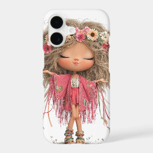 CUTE WHIMSICAL SUMMER GIRL DRESSED IN PINK