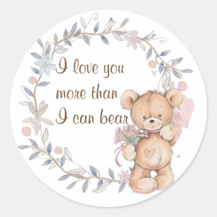 Cute Whimsical Teddy Bear Classic Round Sticker