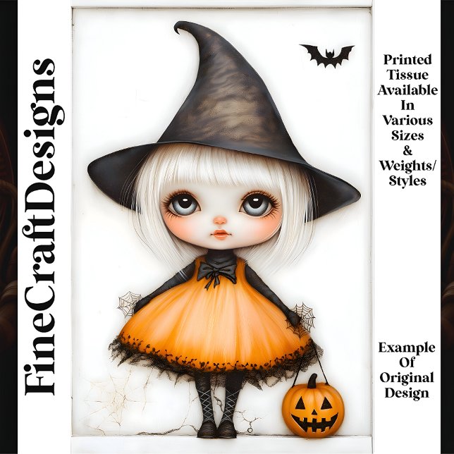 Cute Whimsical Trick Treat Doll M7 Decoupage Tissue Paper (Creator Uploaded)