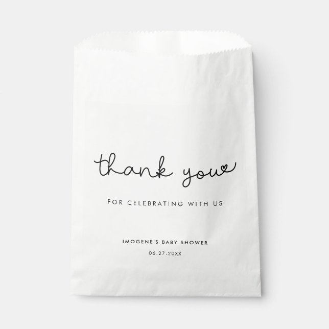 Cute whimsical typography Baby shower Favour Bag (Front)