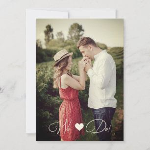 Cute Whimsical Typography Custom Photo Couple Invitation