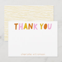 Cute Whimsical Typography Pink Rust Yellow Name