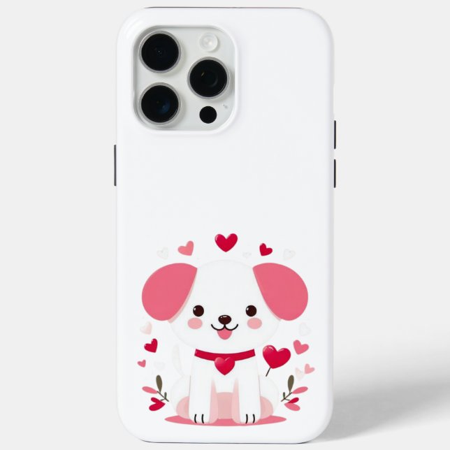 Cute whimsical valentine's puppy Case-Mate iPhone case (Back)