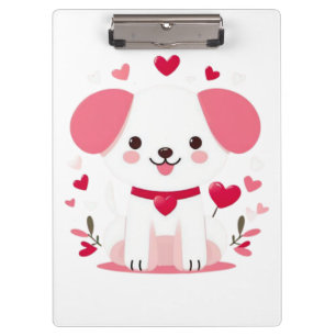 Cute whimsical valentine's puppy clipboard
