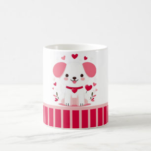 Cute whimsical valentine's puppy coffee mug