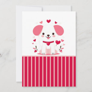Cute whimsical valentine's puppy holiday card